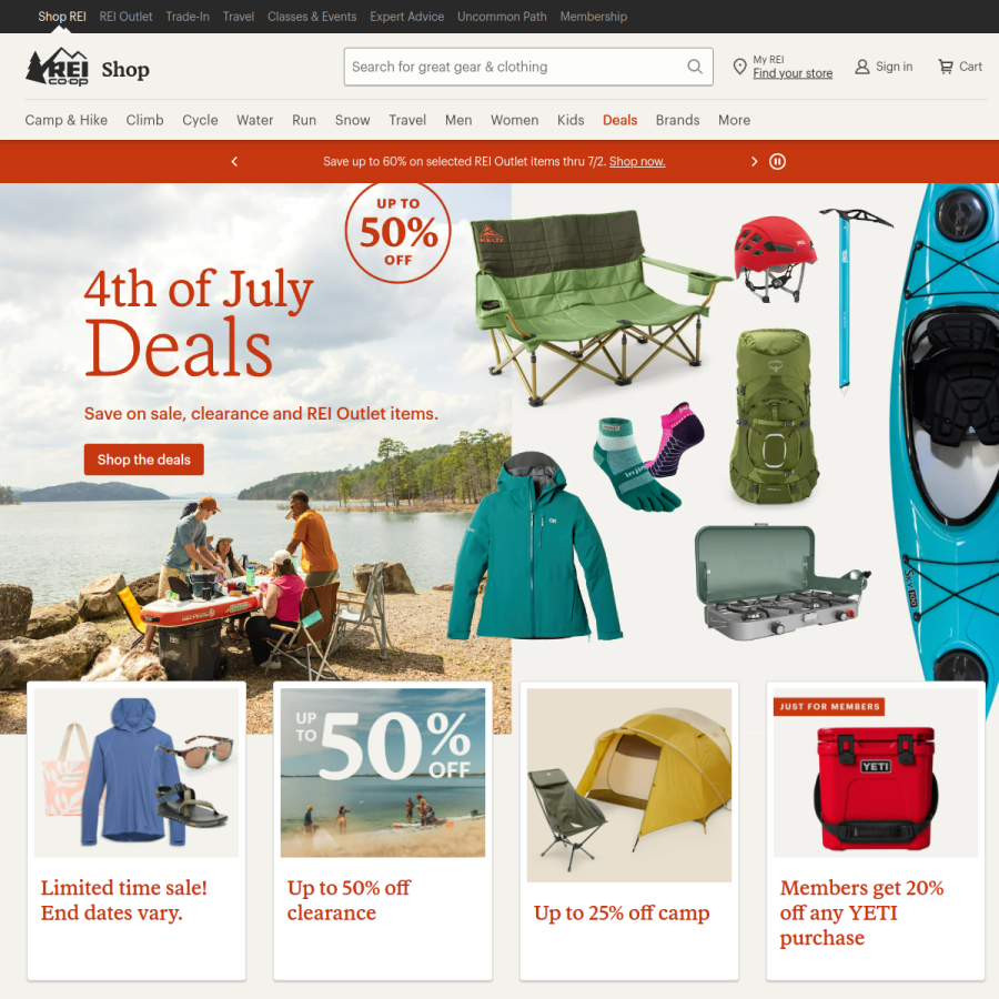 rei.com homepage screenshot