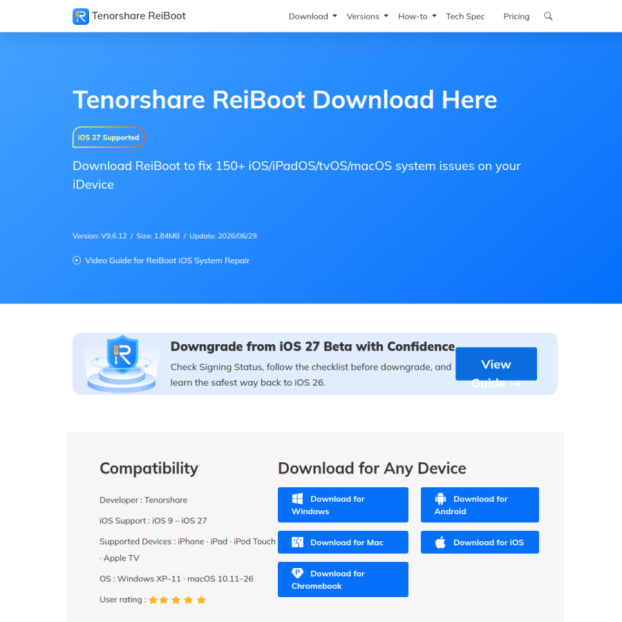 reiboot.com homepage screenshot