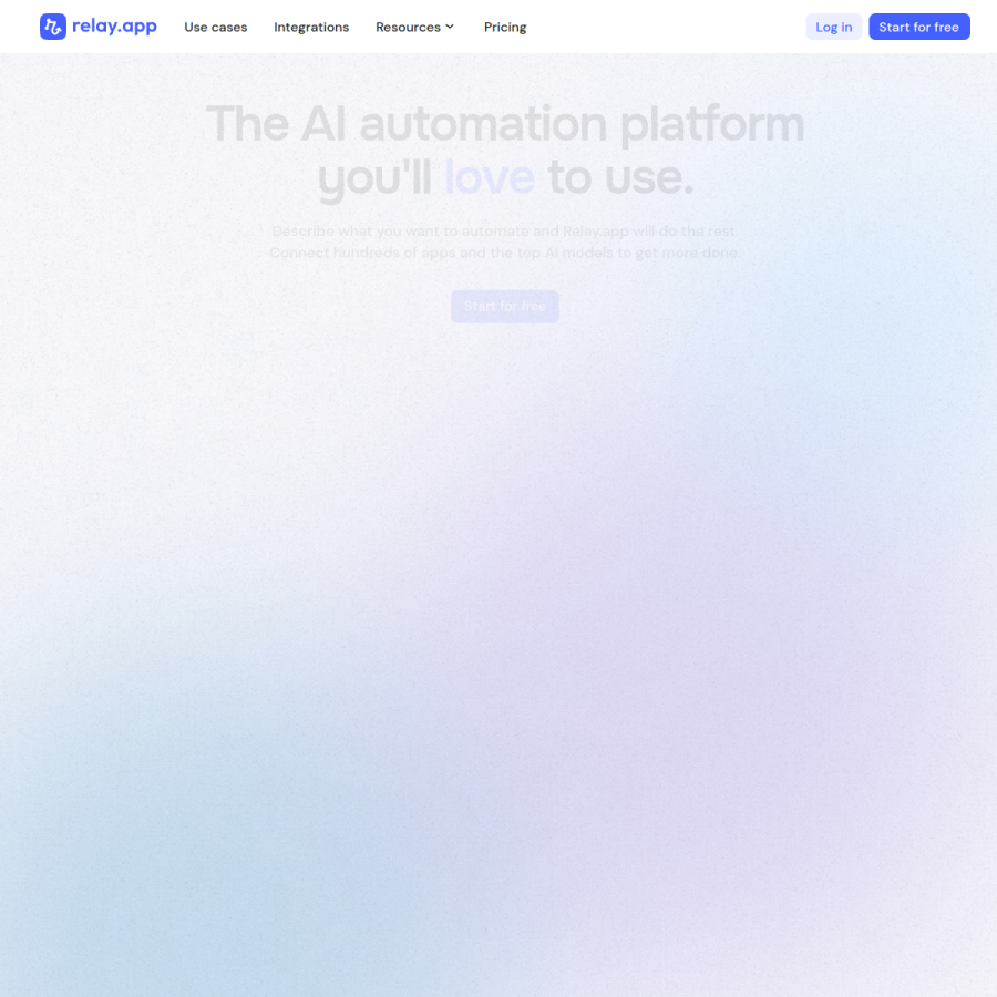 relay.app homepage screenshot