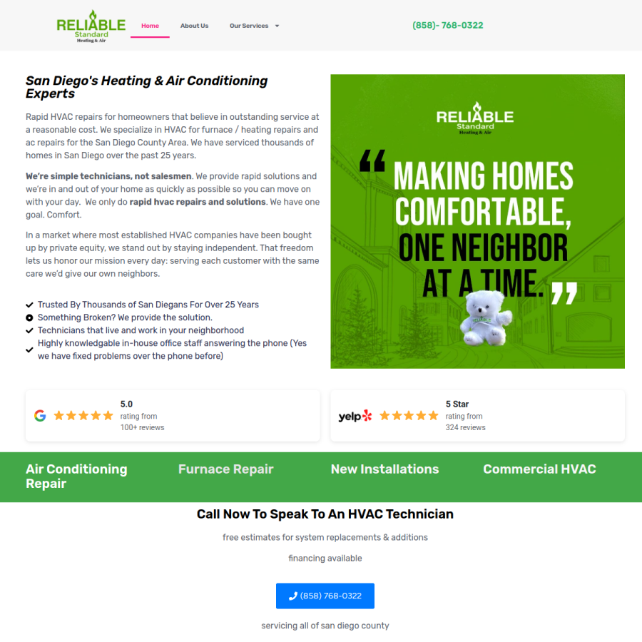 reliablestandard.com homepage screenshot