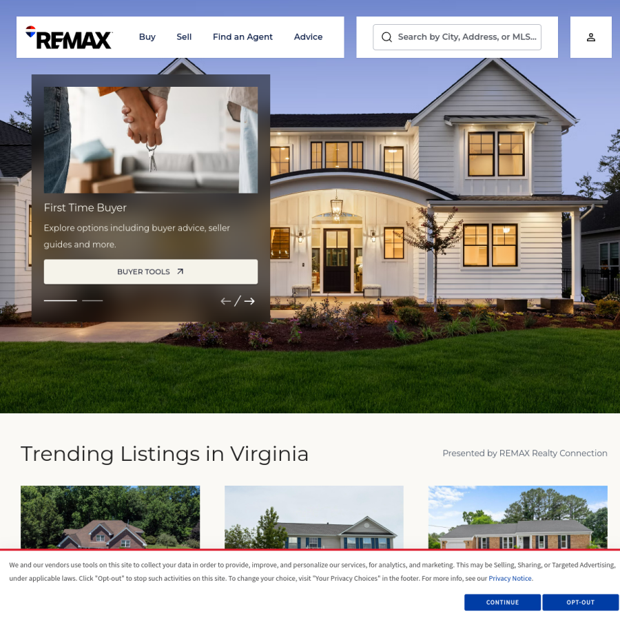 remax.com homepage screenshot