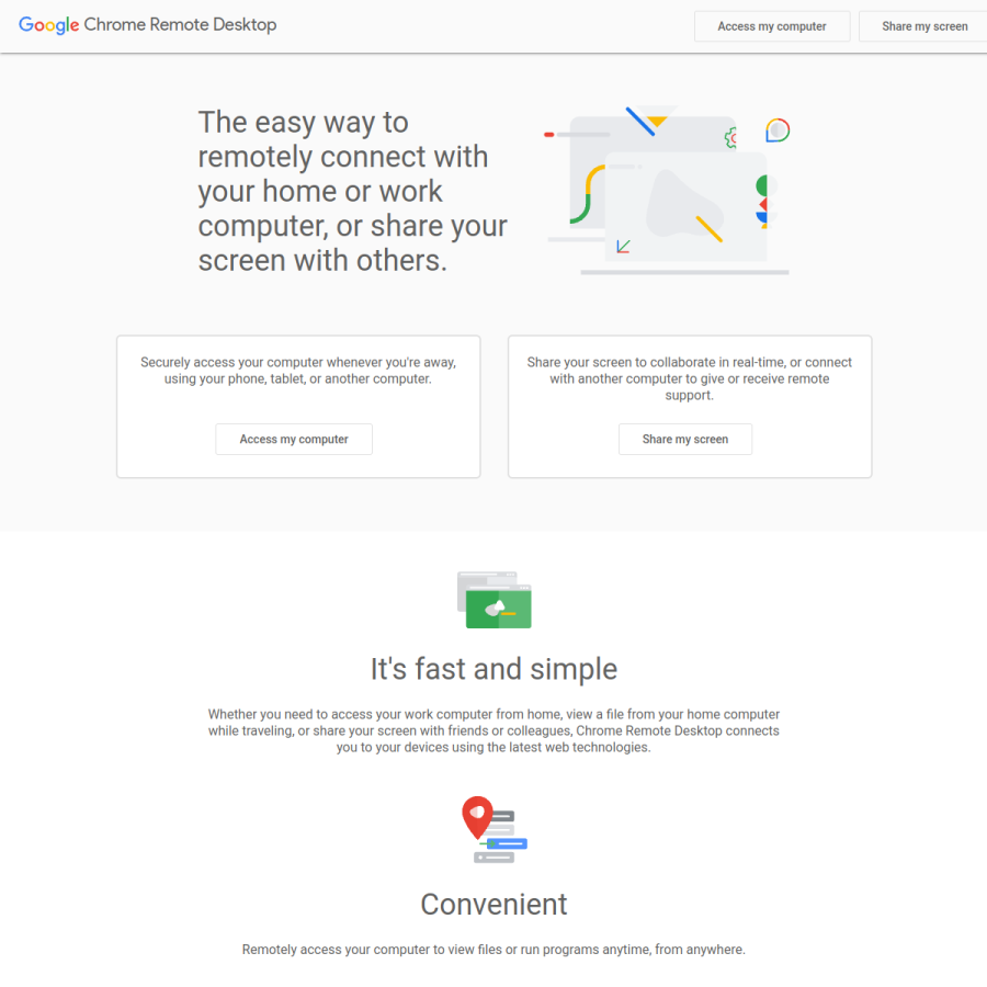 remotedesktop.google.com homepage screenshot