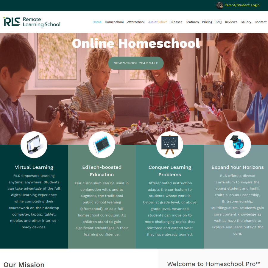 remotelearning.school homepage screenshot