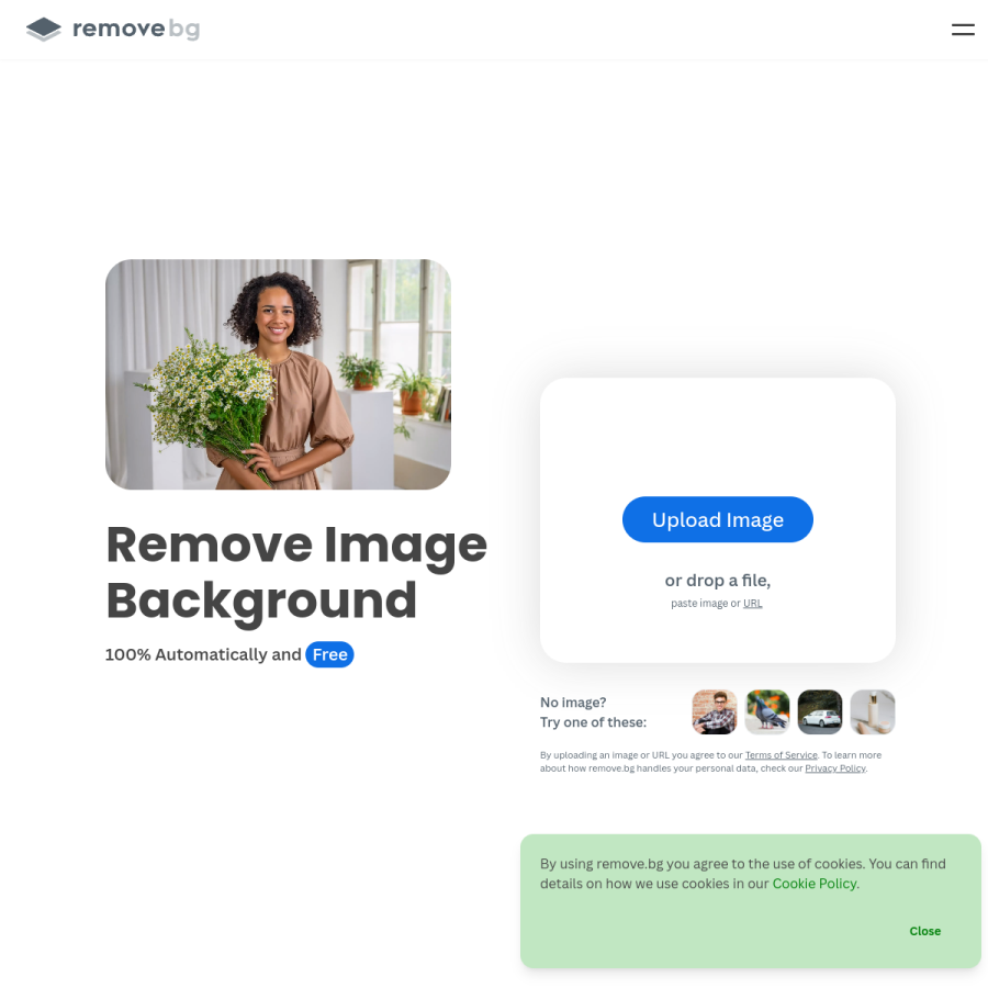 remove.bg homepage screenshot
