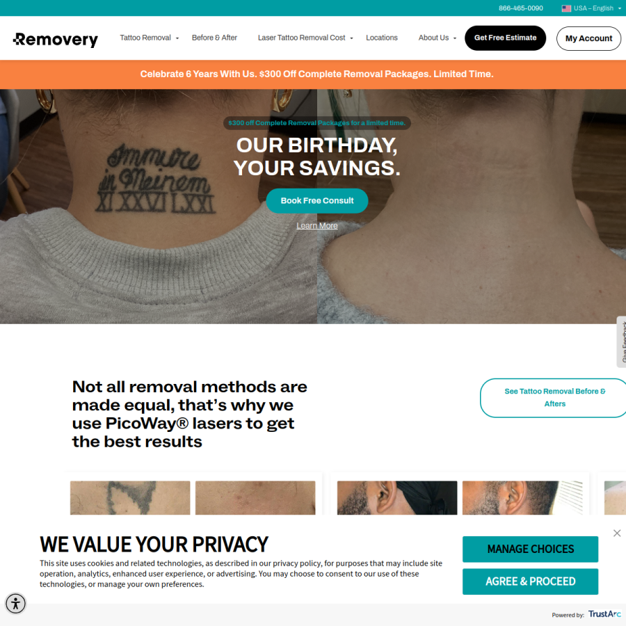 removery.com homepage screenshot