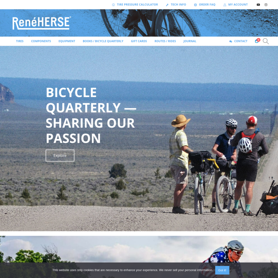 renehersecycles.com homepage screenshot