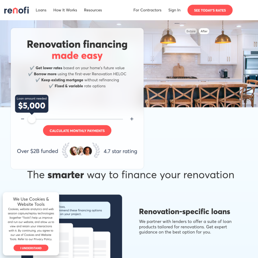 renofi.com homepage screenshot