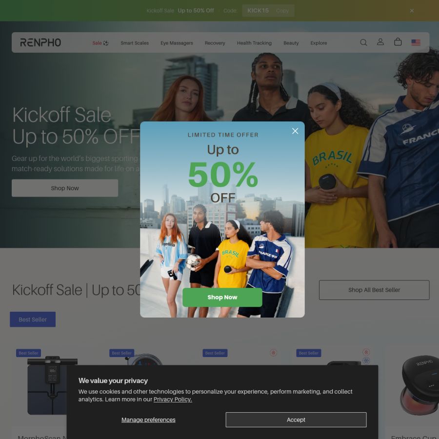 renpho.com homepage screenshot