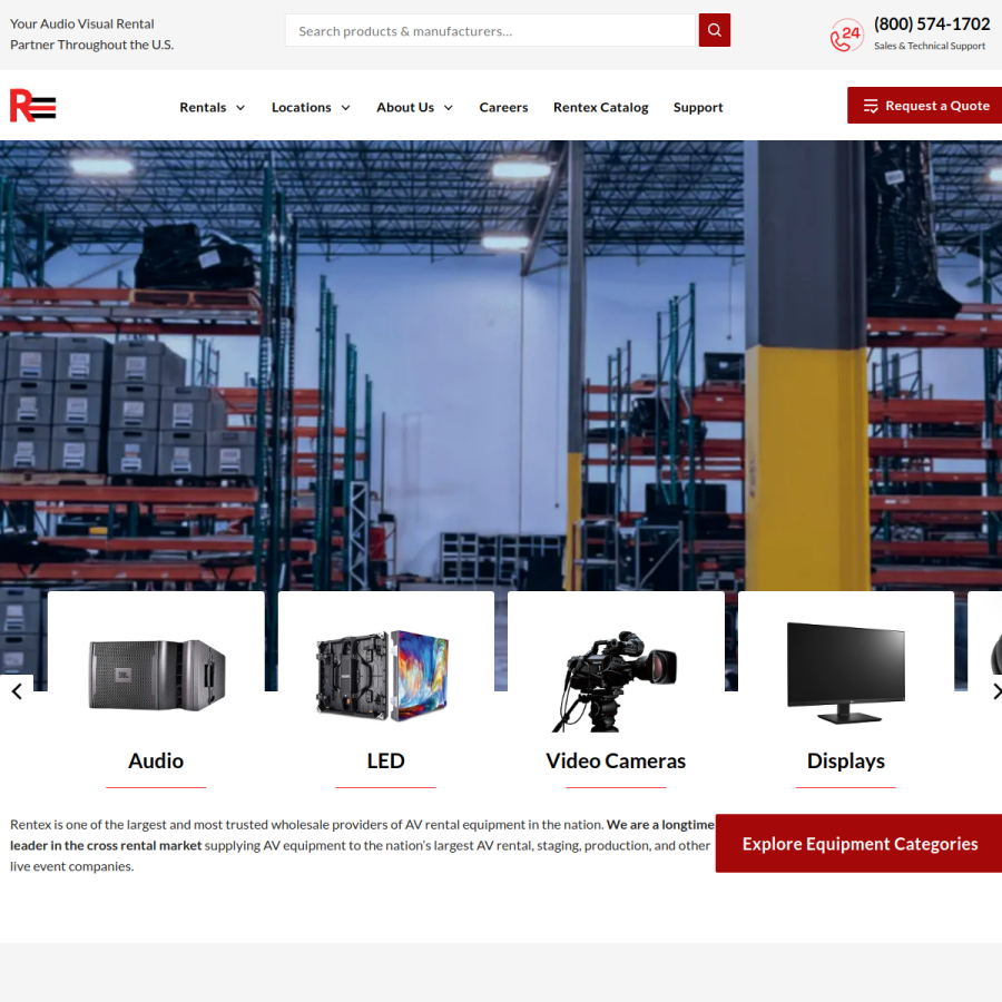 rentex.com homepage screenshot
