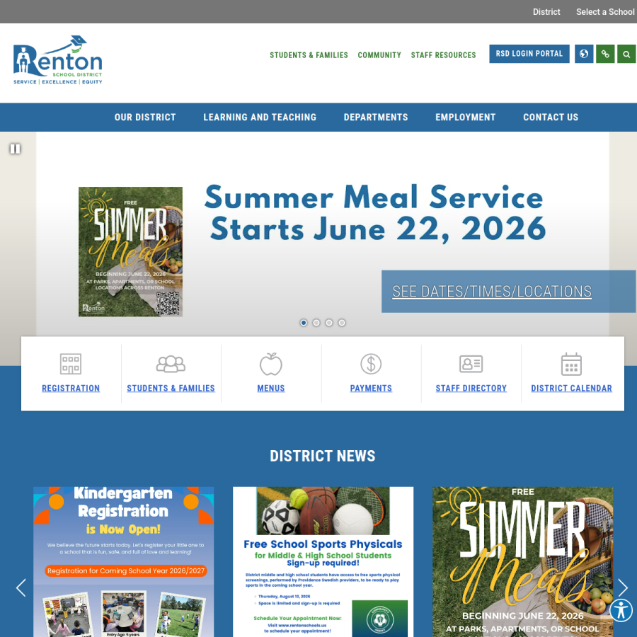 rentonschools.us homepage screenshot