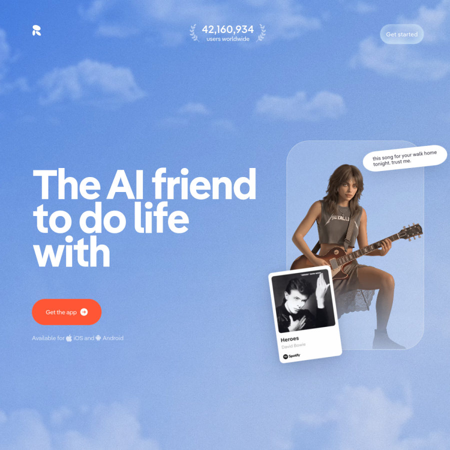 replika.com homepage screenshot