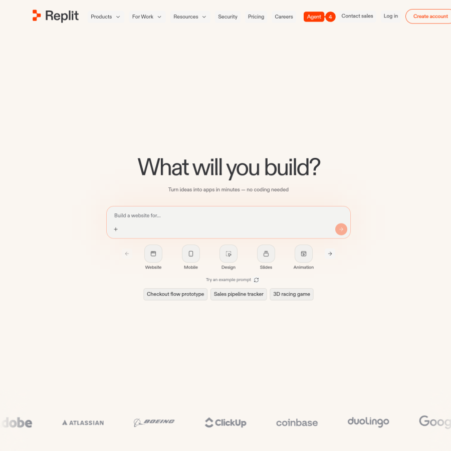 replit.com homepage screenshot