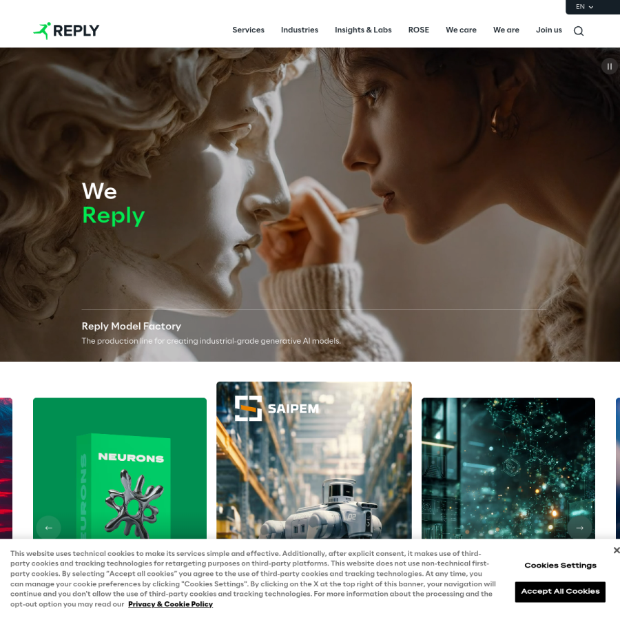 reply.com homepage screenshot