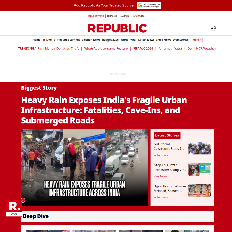 republicworld.com homepage screenshot