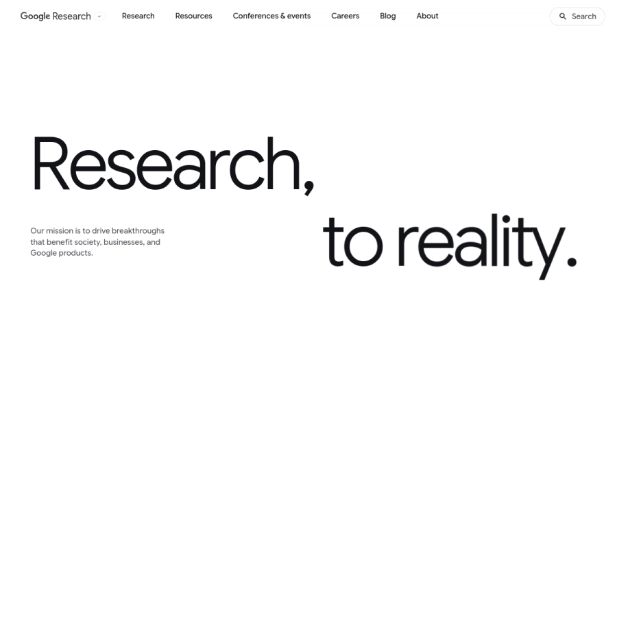 research.google homepage screenshot