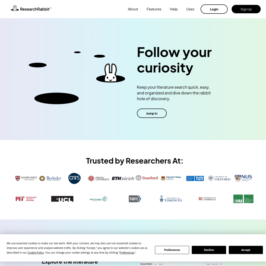 researchrabbit.ai homepage screenshot