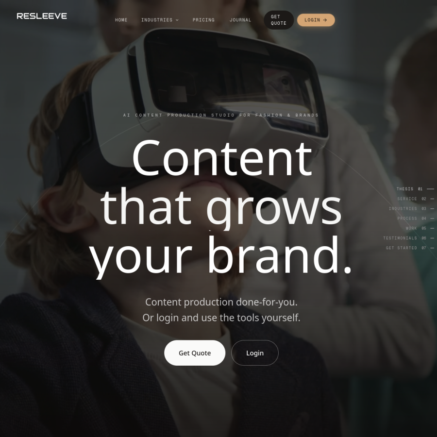 resleeve.ai homepage screenshot