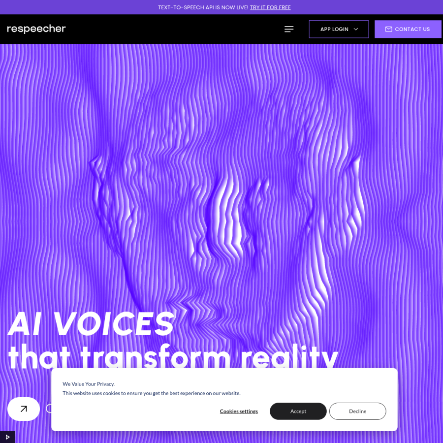 respeecher.com homepage screenshot