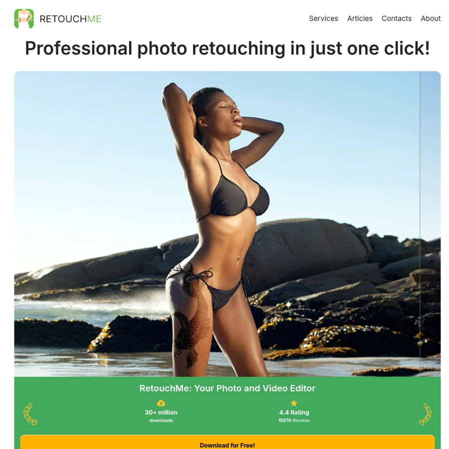 retouchme.com homepage screenshot
