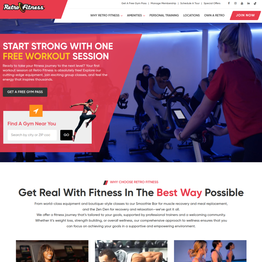 retrofitness.com homepage screenshot