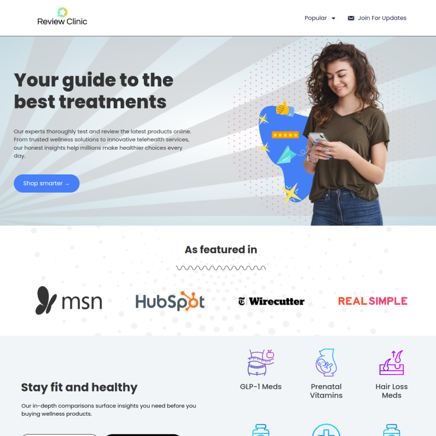 reviewclinic.com homepage screenshot