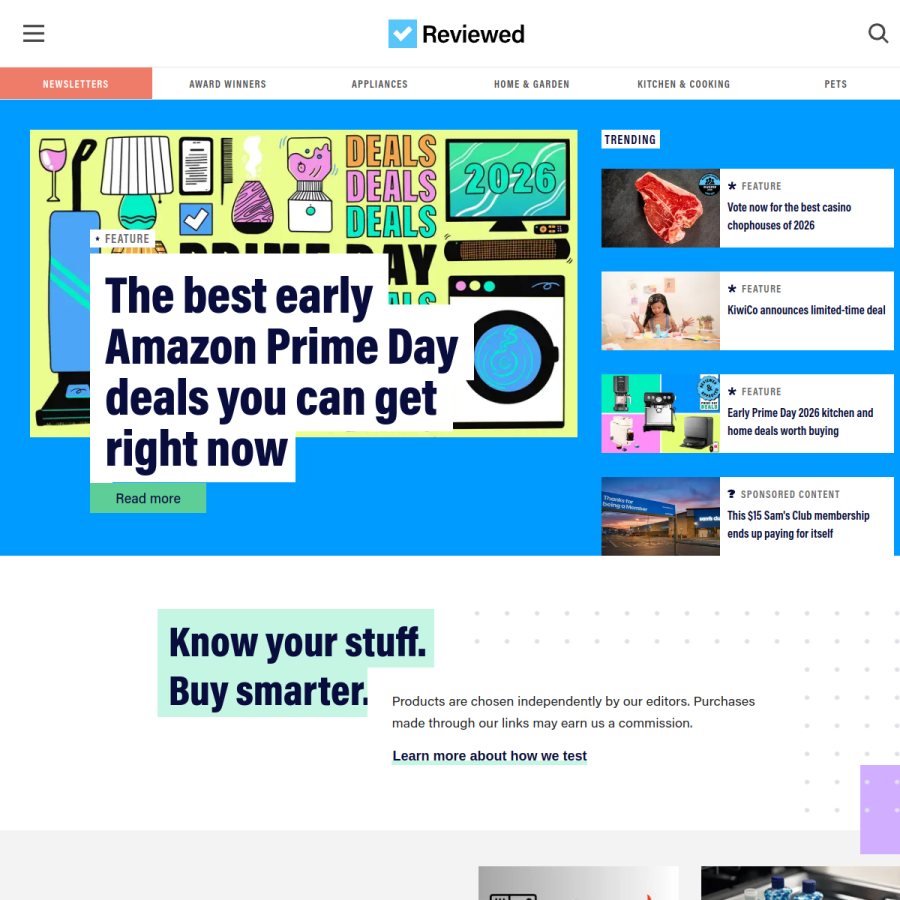 reviewed.com homepage screenshot