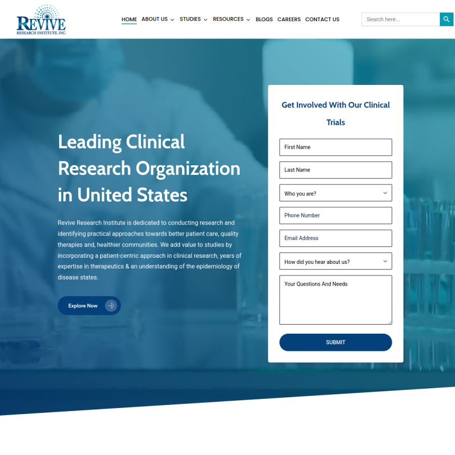 reviveresearch.org homepage screenshot