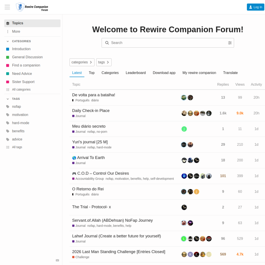 rewirecompanion.com homepage screenshot