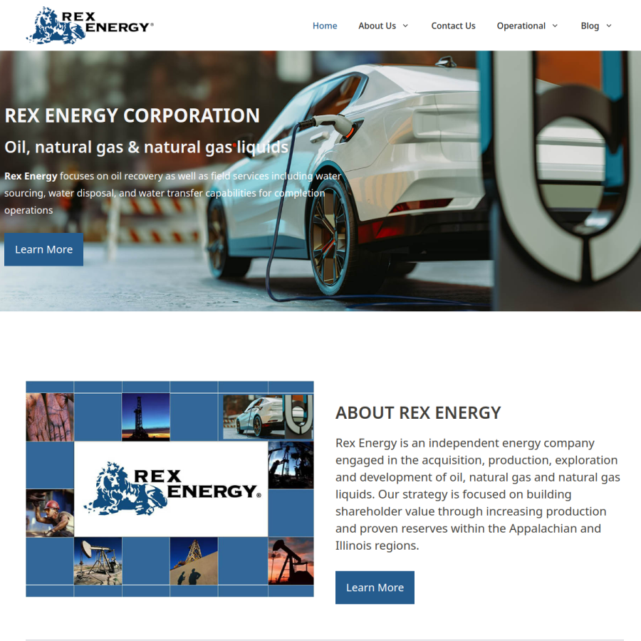 rexenergycorporation.com homepage screenshot