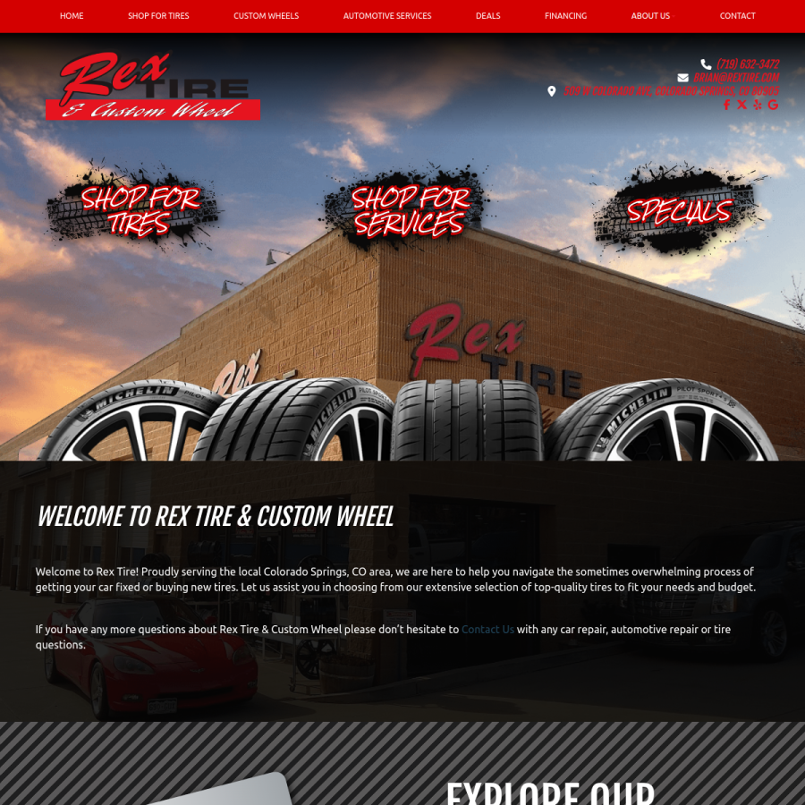 rextire.com homepage screenshot