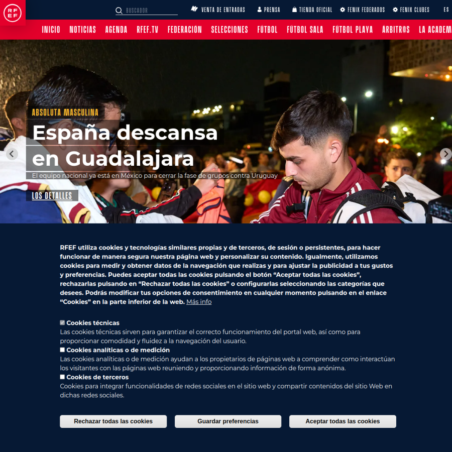 rfef.es homepage screenshot