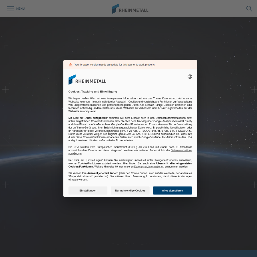 rheinmetall.com homepage screenshot