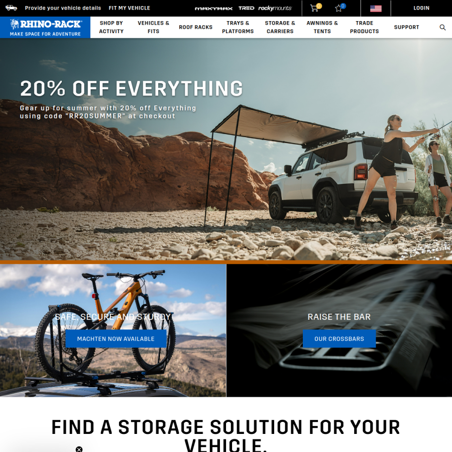 rhinorack.com homepage screenshot