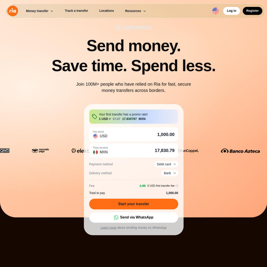 riamoneytransfer.com homepage screenshot