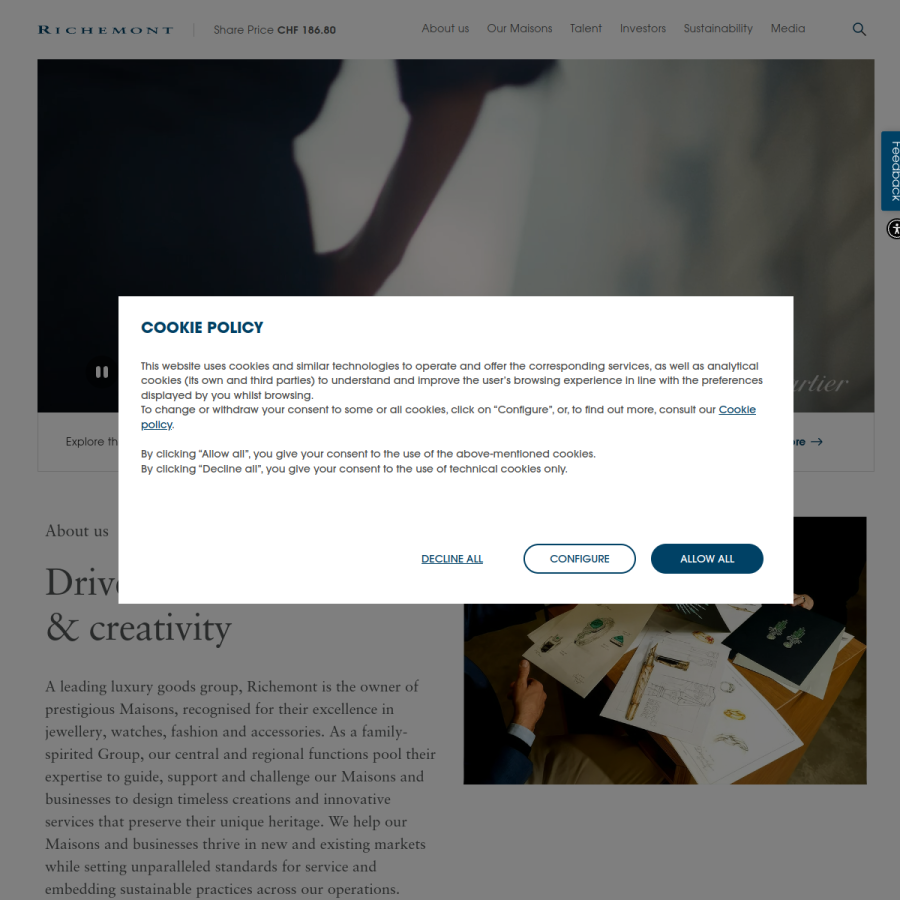 richemont.com homepage screenshot