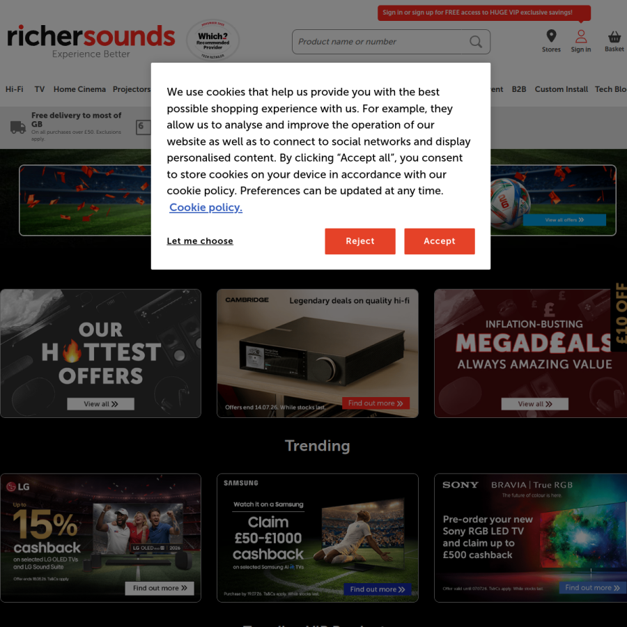 richersounds.com homepage screenshot
