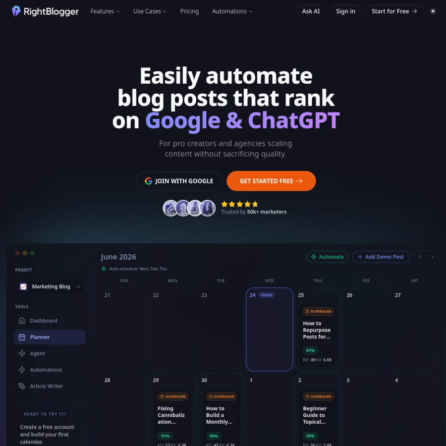 rightblogger.com homepage screenshot