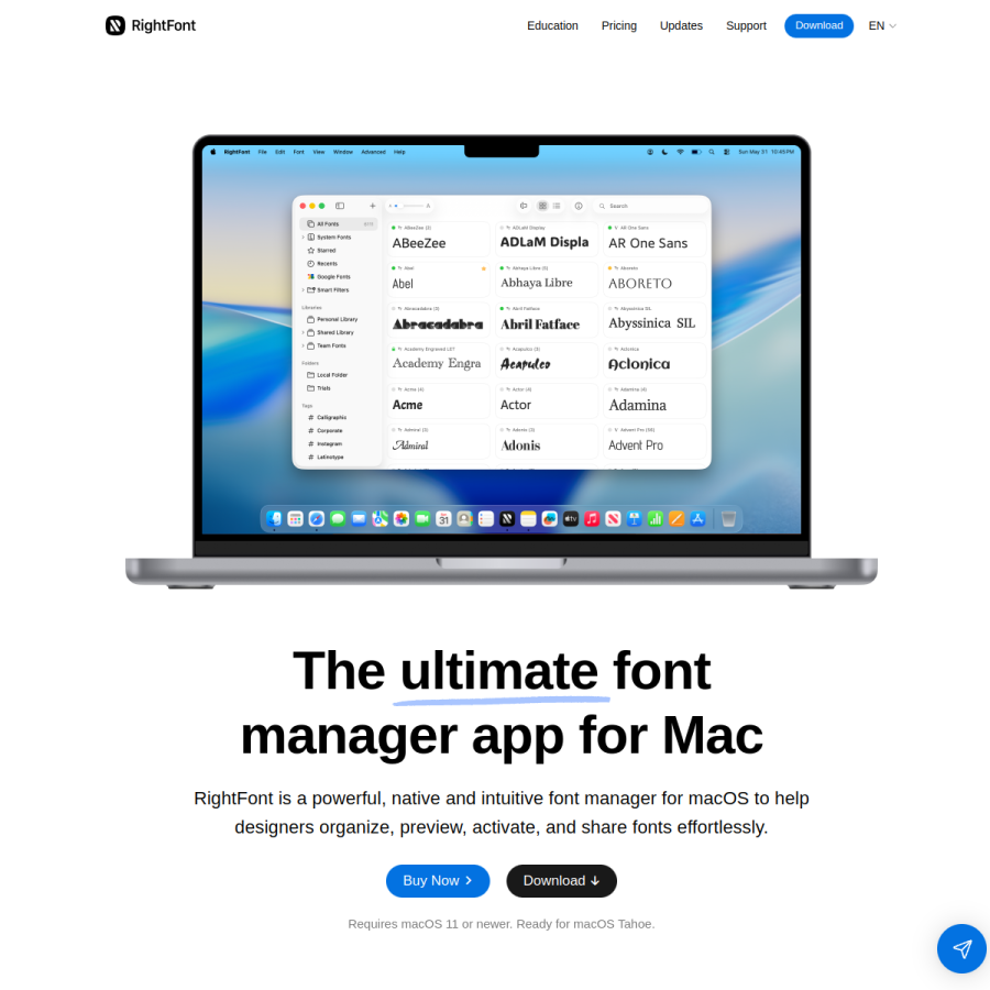 rightfontapp.com homepage screenshot