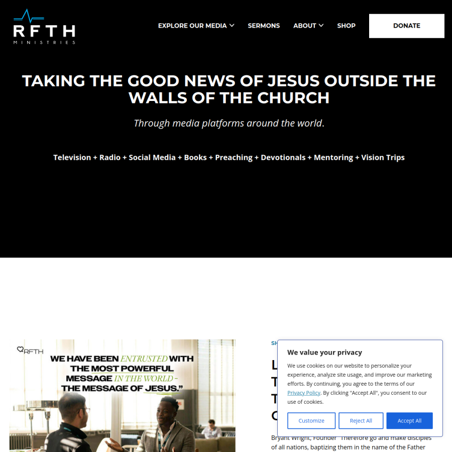rightfromtheheart.org homepage screenshot