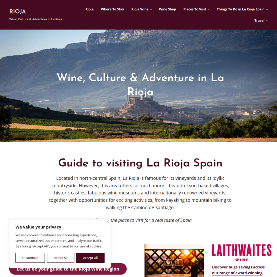 rioja.uk homepage screenshot