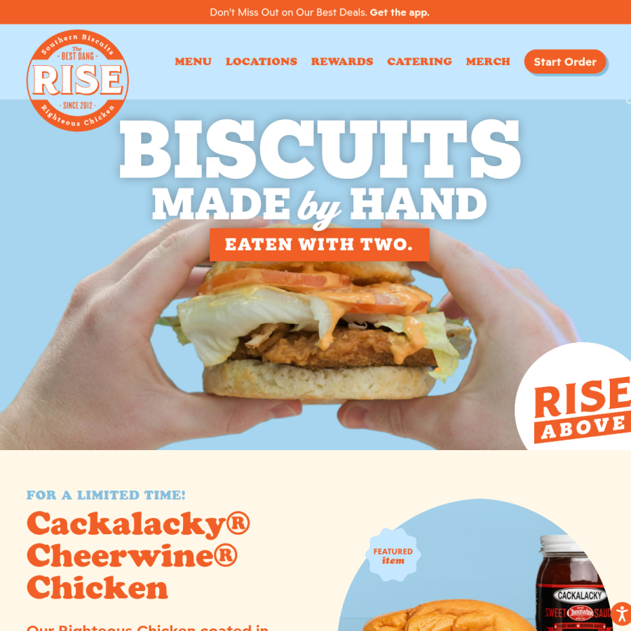 risebiscuitschicken.com homepage screenshot