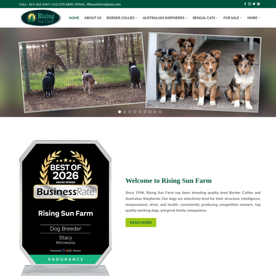 risingsunfarm.com homepage screenshot