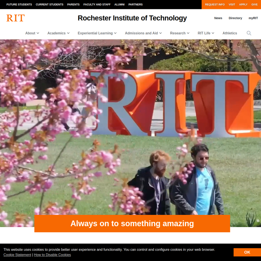 rit.edu homepage screenshot