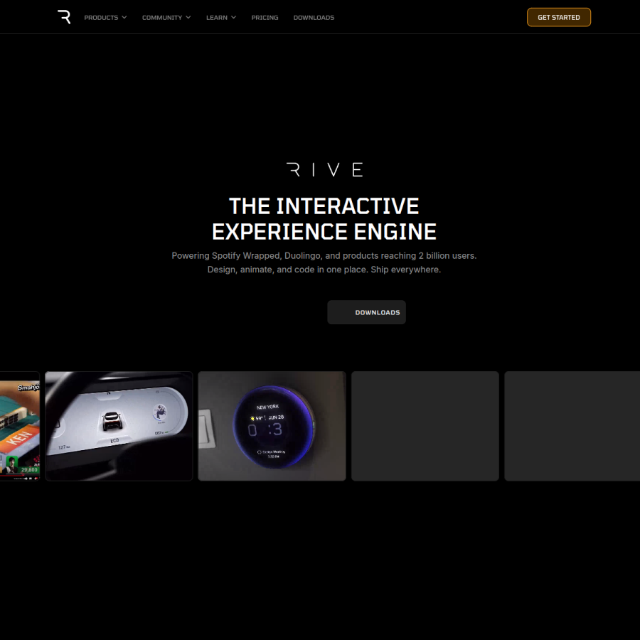 rive.app homepage screenshot