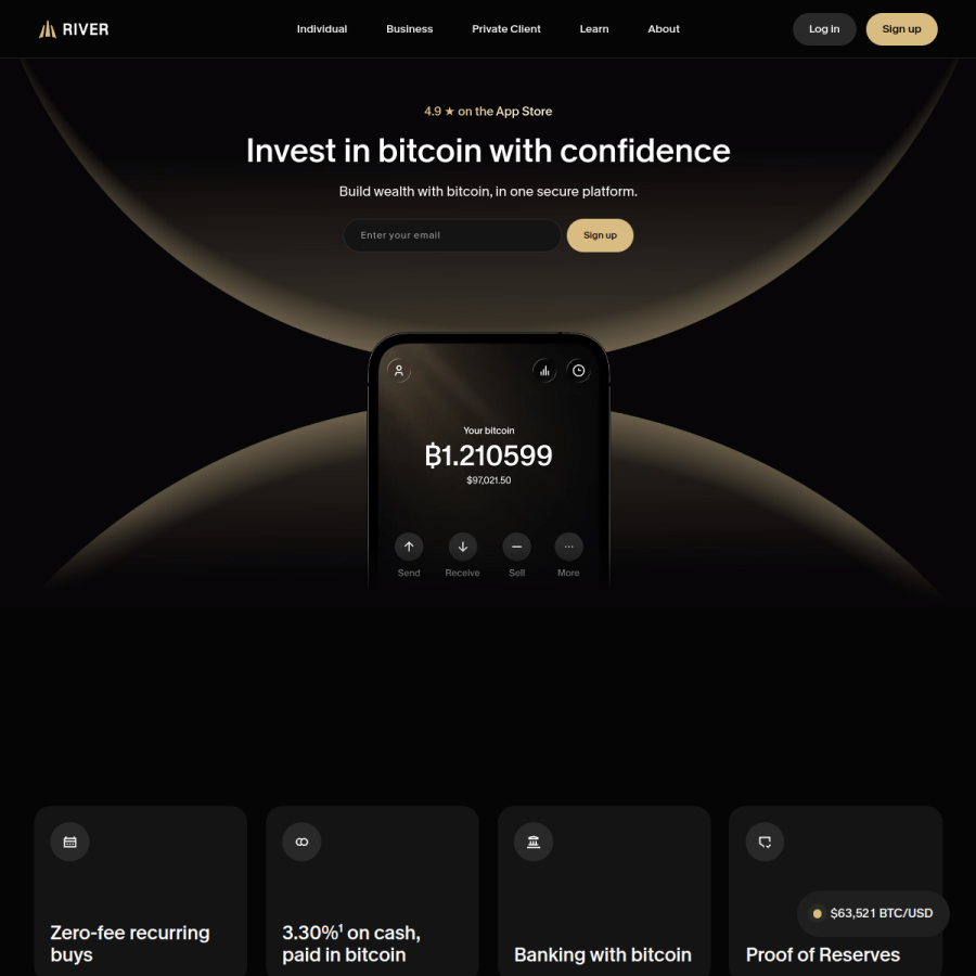 river.com homepage screenshot