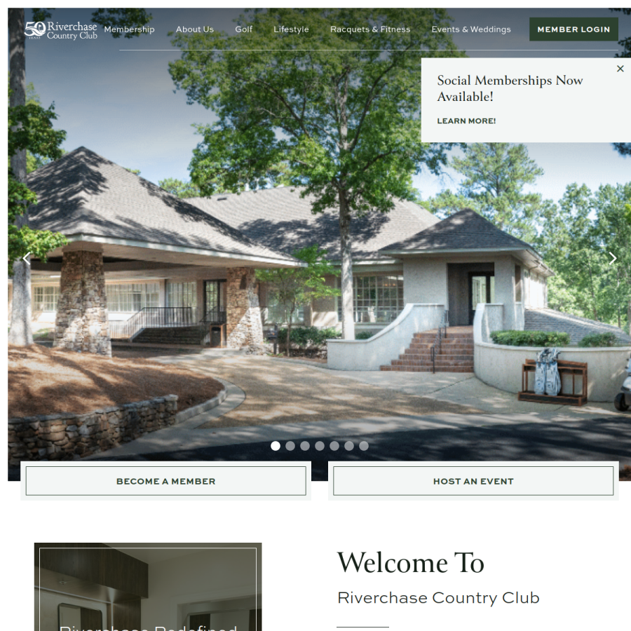 riverchasecc.com homepage screenshot