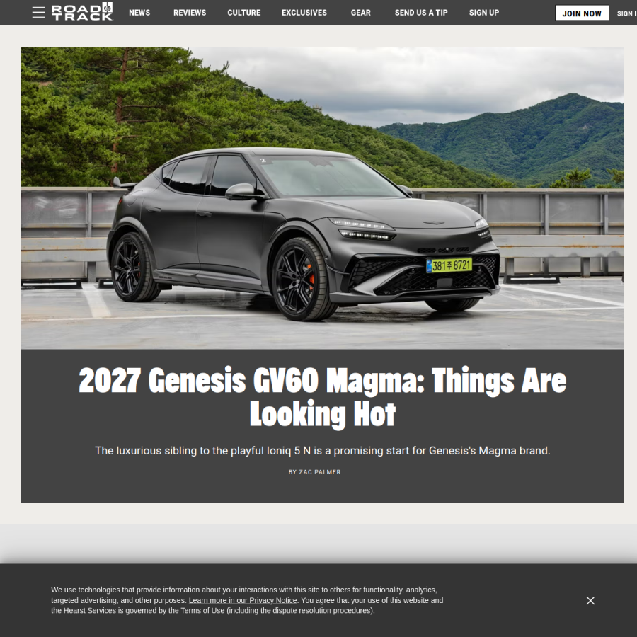 roadandtrack.com homepage screenshot