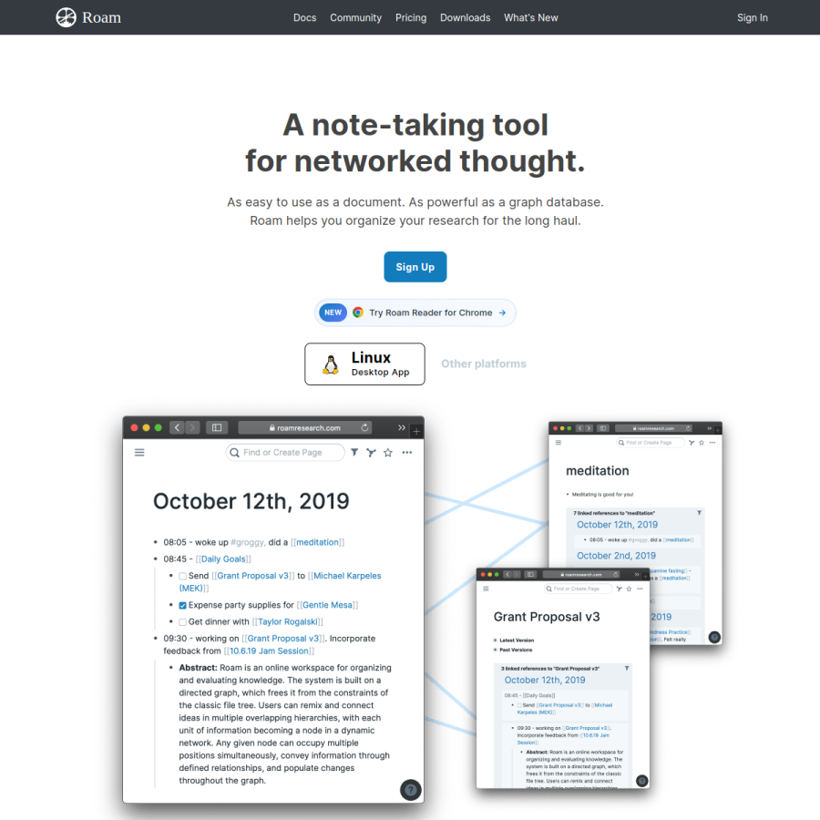roamresearch.com homepage screenshot