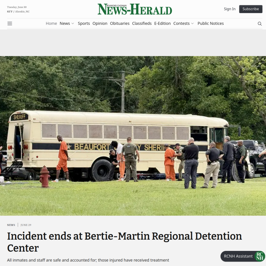 roanoke-chowannewsherald.com homepage screenshot