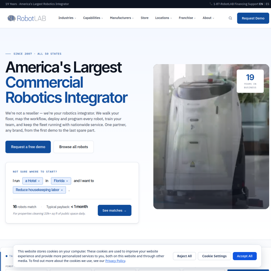 robotlab.com homepage screenshot